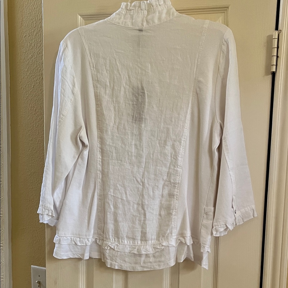 NWT-XCVI White Ruffled Collar Jacket - Picture 8 of 11